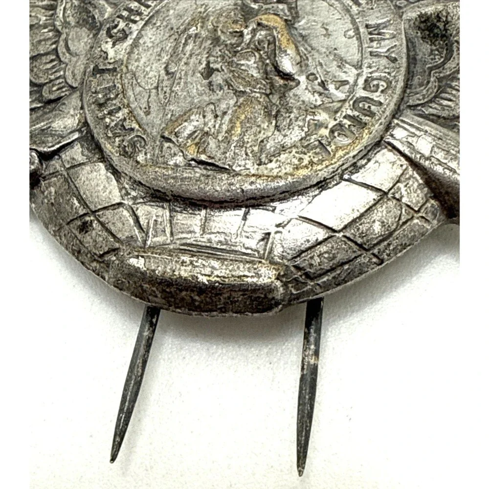 Vintage St. Christopher Medal Car Visor Clip Winged Be My Guide 3